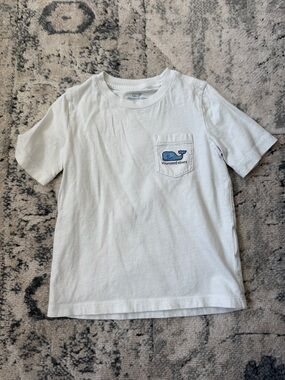 Vineyard Vines White Pocket Tee with Blue Whale